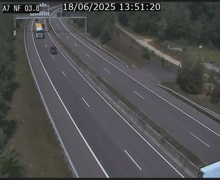 Webcam autoroute A7 au Luxembourg à la sortie du Tunnel Stafelter vers le Nord