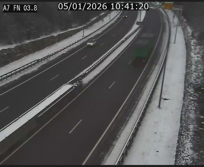 Caméra autoroute Luxembourg A7 - Passage à gibier Rëngelbour - direction Tunnel Stafelter