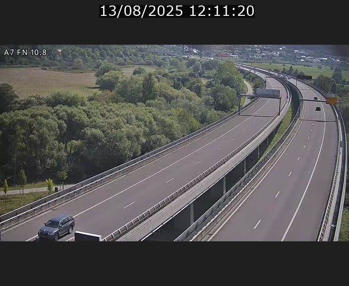 Caméra trafic Luxembourg - A7, Tunnel Gousselerbierg, sortie sud, direction rond-point Lorentzweiler (BK 10.8)