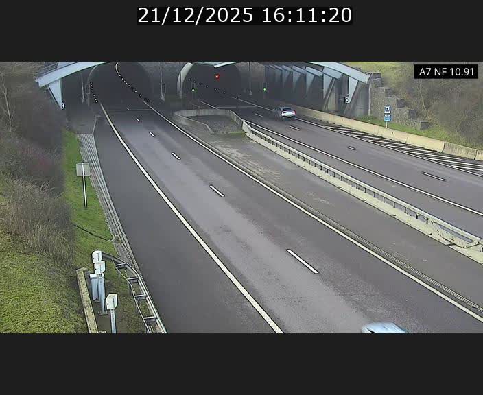 Caméra trafic Luxembourg - A7, Tunnel Gousselerbierg, entrée sud, direction Mersch