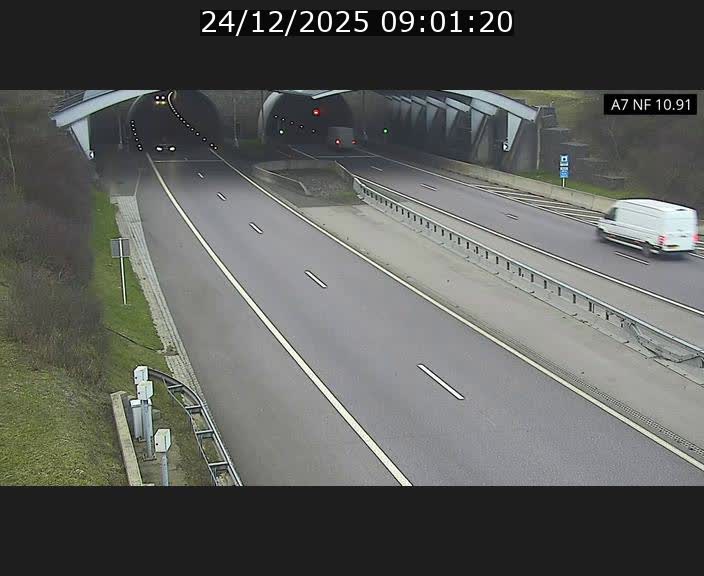 Caméra trafic Luxembourg - A7, Tunnel Gousselerbierg, entrée sud, direction Mersch