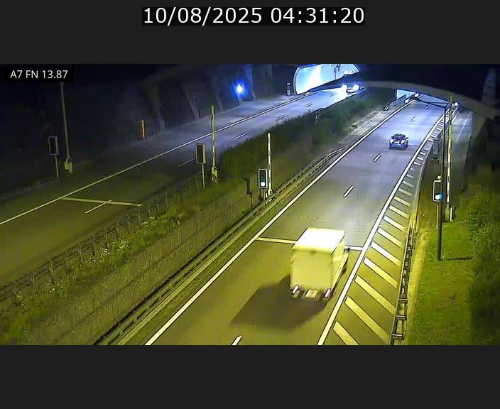 Caméra trafic Luxembourg - A7, Tunnel Gousselerbierg, entrée nord, direction Lorentzweiler