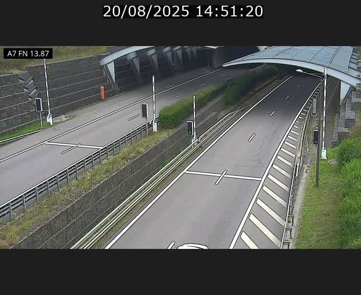 Caméra trafic Luxembourg - A7, Tunnel Gousselerbierg, entrée nord, direction Lorentzweiler