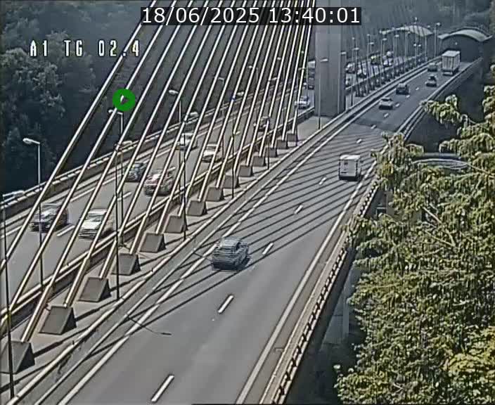 Traffic live webcam Luxembourg Sandweiler - A1 direction Luxembourg-ville - BK 2.4