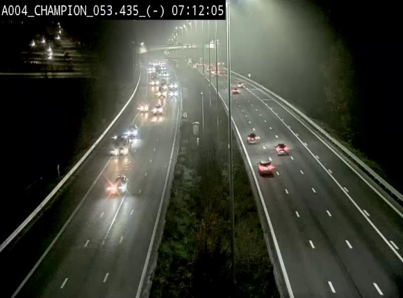 Webcam E411 à Champion, à proximité de Namur. Vue orientée vers Bruxelles