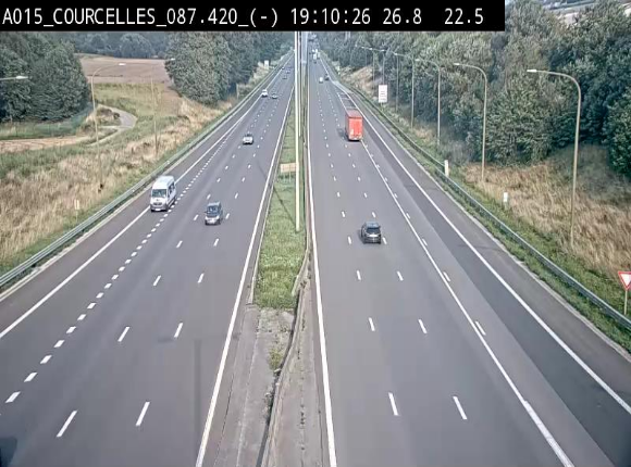 Webcam autoroute Belgique - Viesville - E42 direction Mons - BK 84.35