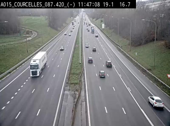 Webcam autoroute Belgique - Viesville - E42 direction Mons - BK 84.35