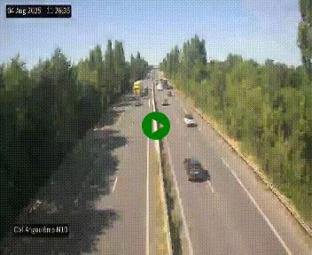 Webcam routière à la fin de la N10, en périphérique ouest d'Angouleme, proche de la jonction avec l'A10