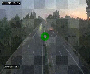 Webcam routière à la fin de la N10, en périphérique ouest d'Angouleme, proche de la jonction avec l'A10