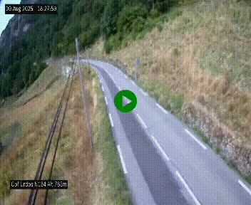 Webcam dans les Pyrénées Atlantique au niveau du col d'Urdos et du fort du Pourtalet sur la N134, en direction du Col et du tunnel du Somport, à 765 mètres d'altitude