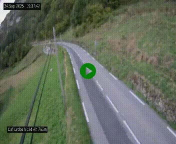 Webcam dans les Pyrénées Atlantique au niveau du col d'Urdos et du fort du Pourtalet sur la N134, en direction du Col et du tunnel du Somport, à 765 mètres d'altitude