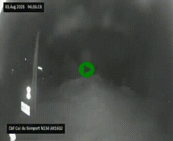 Webcam au col du Somport, côté français, sur la N134, dans les Pyrénées, en direction de l'Espagne, à 1632 mètres d'altitude