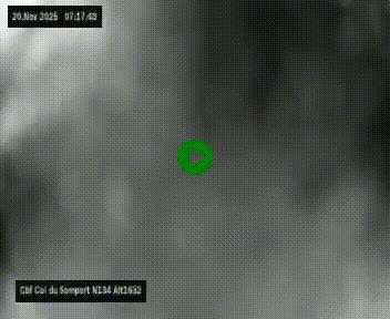 Webcam au col du Somport, côté français, sur la N134, dans les Pyrénées, en direction de l'Espagne, à 1632 mètres d'altitude