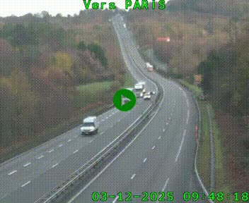 Caméra routière sur l'autoroute A20 à Bessines-sur-Gartempe. Vue orientée vers Paris