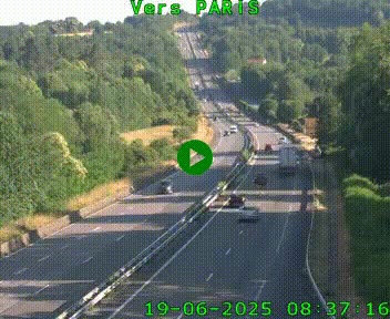 Caméra routière sur l'autoroute A20 à Bessines-sur-Gartempe. Vue orientée vers Paris