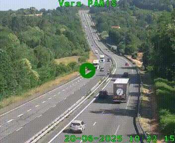 Caméra routière sur l'autoroute A20 à Bessines-sur-Gartempe. Vue orientée vers Paris