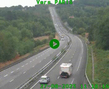 Caméra routière sur l'autoroute A20 à Bessines-sur-Gartempe. Vue orientée vers Paris