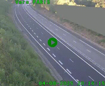 Caméra routière sur l'autoroute A20 à Saint-Pardoux-l'Ortigier, à la jonction avec l'A89. Vue orientée vers Paris