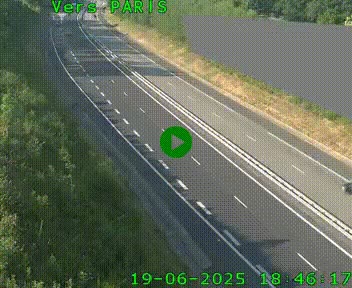 Caméra routière sur l'autoroute A20 à Saint-Pardoux-l'Ortigier, à la jonction avec l'A89. Vue orientée vers Paris