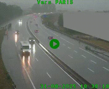 Caméra routière sur l'autoroute A20 à Brive-la-Gaillarde, à la jonction avec l'A89. Vue orientée vers Paris