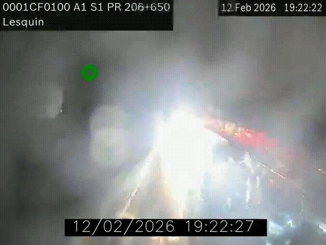 Webcam autoroute A1 à hauteur de Lesquin. Vue orientée vers Lille