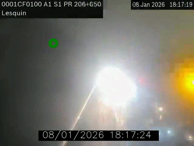 Webcam autoroute A1 à hauteur de Lesquin. Vue orientée vers Lille
