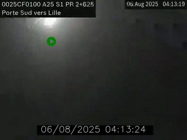 Webcam autoroute A25 sur le périphérique de Lille à hauteur de Lille-Sud et la sortie 3 Faches-Thumesnil. Vue orientée vers Lille-Centre.