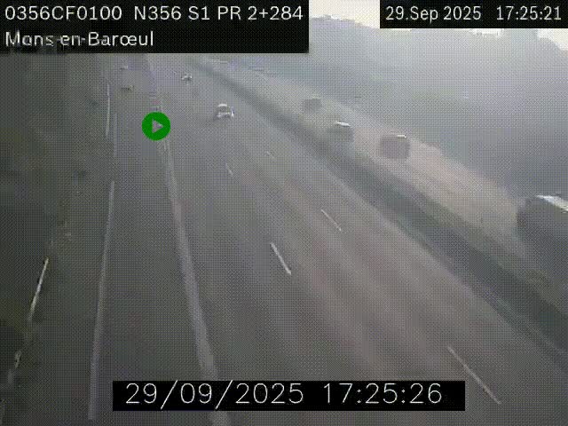 Webcam à l'entrée de Lille en direction du périphérique, à proximité de Mons-en-Baroeul sur la N356