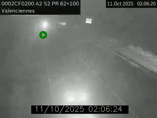 Webcam autoroute A2 à Valenciennes. Vue orientée vers Maubeuge et Mons (Belgique)