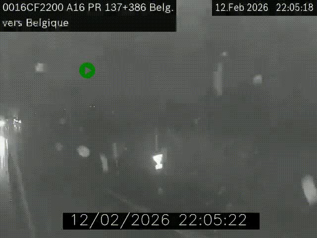 Webcam à la frontière franco-belge au niveau de Bray-Dunes/De-Panne sur l'autoroute A16. Vue orientée vers la Belgique