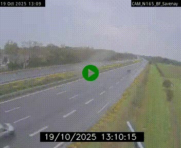 Webcam sur la N165 à hauteur de Savenay, au nord-ouest de Nantes en direction de la Bretagne