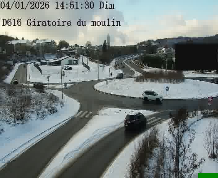 Webcams sur la D616, sur le contournement d'Audun-le-Tiche. Vue orientée vers le rond-point du Moulin, en provenance du Luxembourg