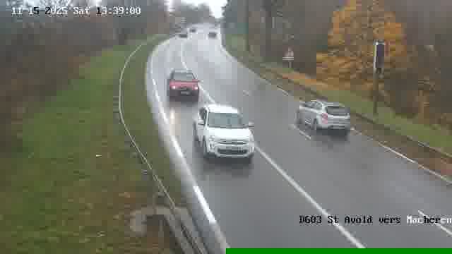 Webcam sur la D603 située à proximité de Saint-Avold. Vue orientée vers Macheren.