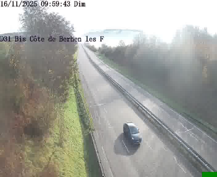 Webcam de surveillance sur D31bis (France) à Behren-lès-Forbach, cadrée vers Sarreguemines, proposant une information routière utile aux déplacements quotidiens.
