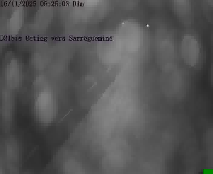 Webcam installée le long de D31bis (France) à Oeting, pointée vers Sarreguemines, utile pour suivre précisément les conditions de trafic.