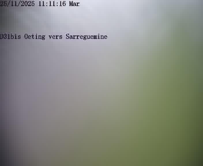 Webcam installée le long de D31bis (France) à Oeting, pointée vers Sarreguemines, utile pour suivre précisément les conditions de trafic.