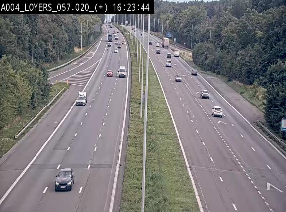 Webcam dans la montée de Loyers sur l'E411, après le viaduc de Beez en venant de Namur et en direction du Luxembourg