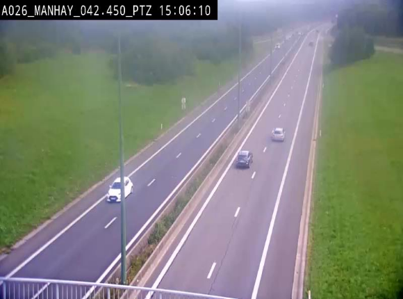 Webcam autoroute A26/E25 à hauteur de Manhay, à la jonction avec la N651 en direction de Liège - BK 42.4