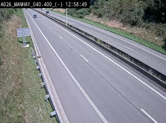 Webcam autoroute A26/E25 à hauteur de Manhay, après la jonction avec la N651 en direction de Liège - BK 40.4