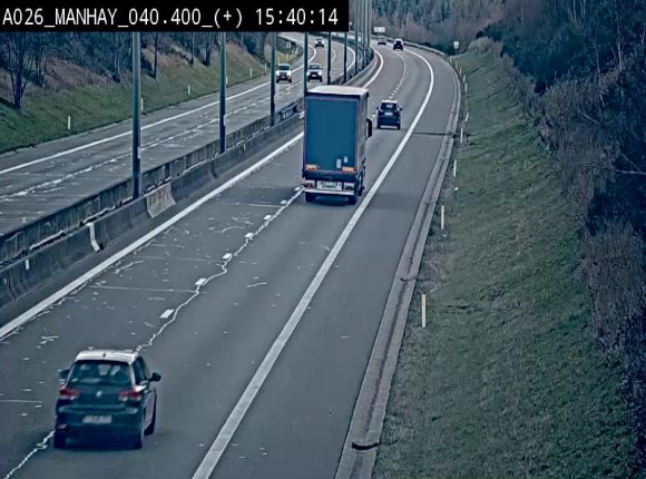 Webcam autoroute A26/E25 à hauteur de Manhay, avant la jonction avec la N651 en direction de Luxembourg - BK 40.4