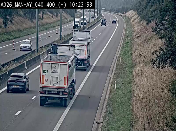 Webcam autoroute A26/E25 à hauteur de Manhay, avant la jonction avec la N651 en direction de Luxembourg - BK 40.4