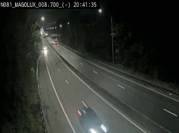 Webcam sur la N81 (E411) à hauteur de la jonction avec la N883. Vue orientée vers Arlon