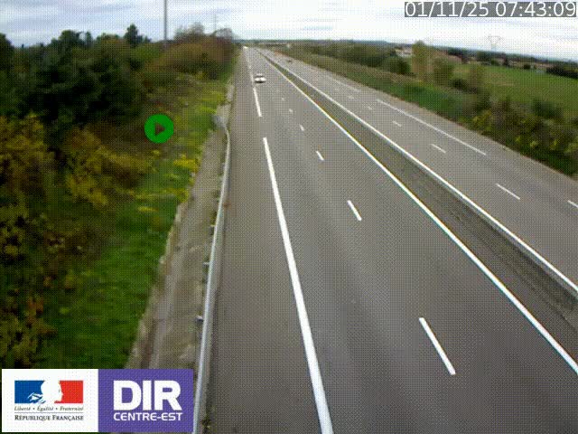 Webcam sur le contournement de Valence, sur la Nationale 7, à la jonction avec la N532, caméra orientée vers Grenoble