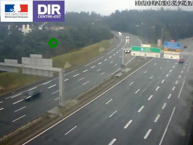Caméra de circulation routière sur le boulevard périphérique Laurent Bonnevay de Lyon (D383) à hauteur de Bron, avant la jonction avec l'A43. Vue orientée vers l'échangeur