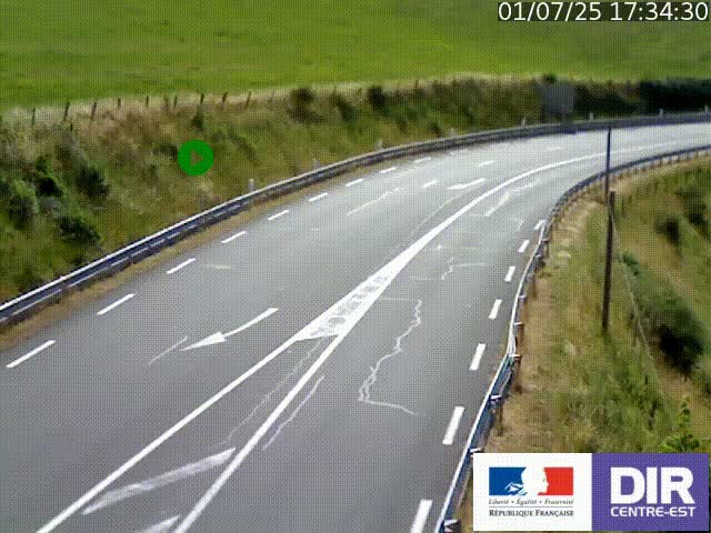 Webcam sur le col Pin Bouchain, vue orientée vers Roanne, en provenance de Lyon sur la nationale 7 (N7)