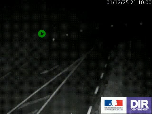 Webcam sur le col Pin Bouchain, vue orientée vers Roanne, en provenance de Lyon sur la nationale 7 (N7)