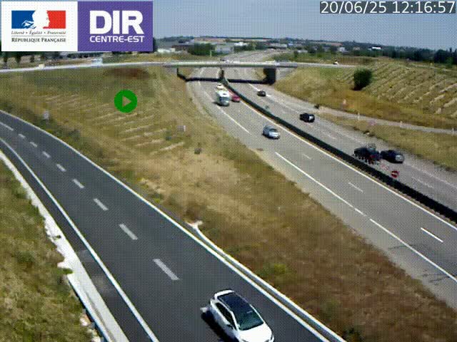 Webcam sur le contournement de Valence, sur la Nationale 7, caméra orientée vers Lyon