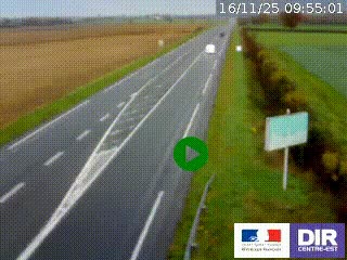 Webcam routière sur la RN7 à hauteur de Toulon-sur-Allier, entre Moulins et Vichy