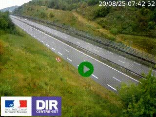 Webcam au niveau du col de Bois Clair à hauteur de Cluny sur la N79. Vue orientée vers Mâcon