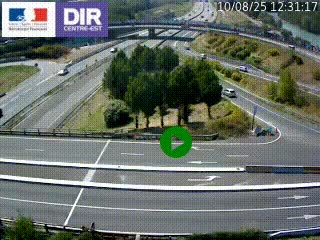 Webcam traffic à Grenoble-sud sur l'autoroute A480. Vue orientée vers l'entrée et la sortie de Grenoble